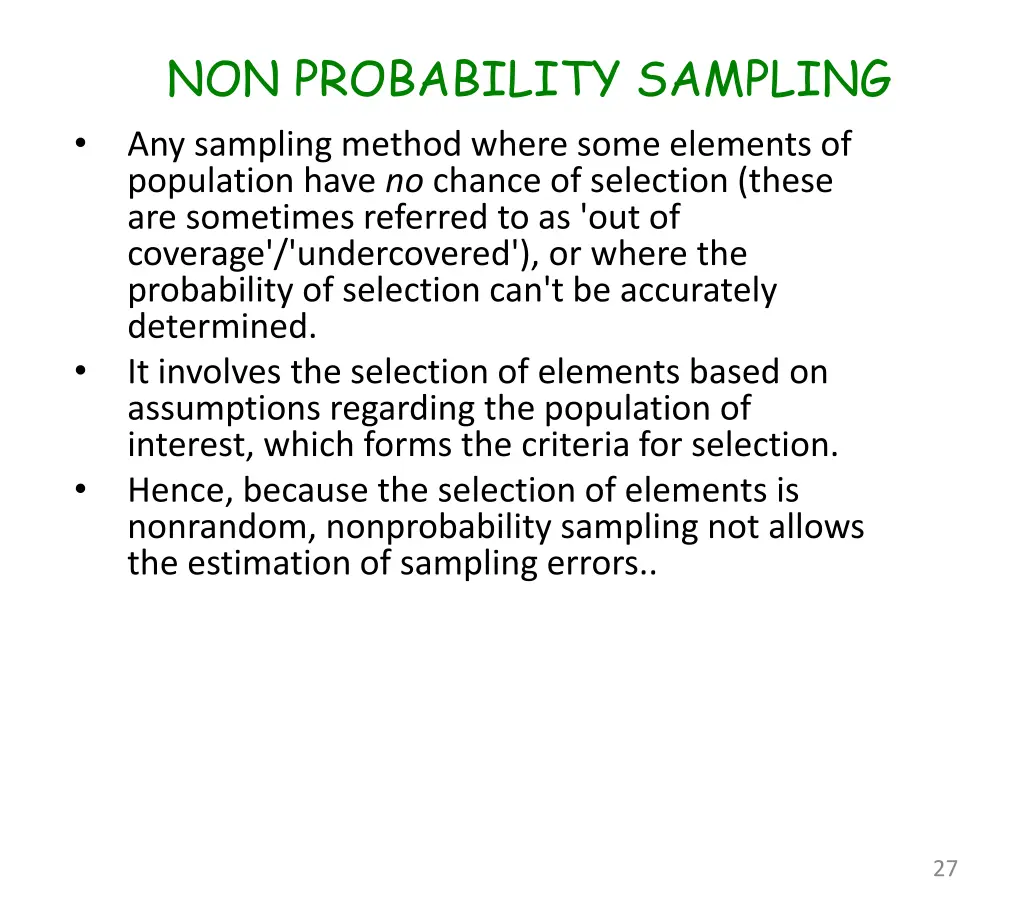 non probability sampling any sampling method