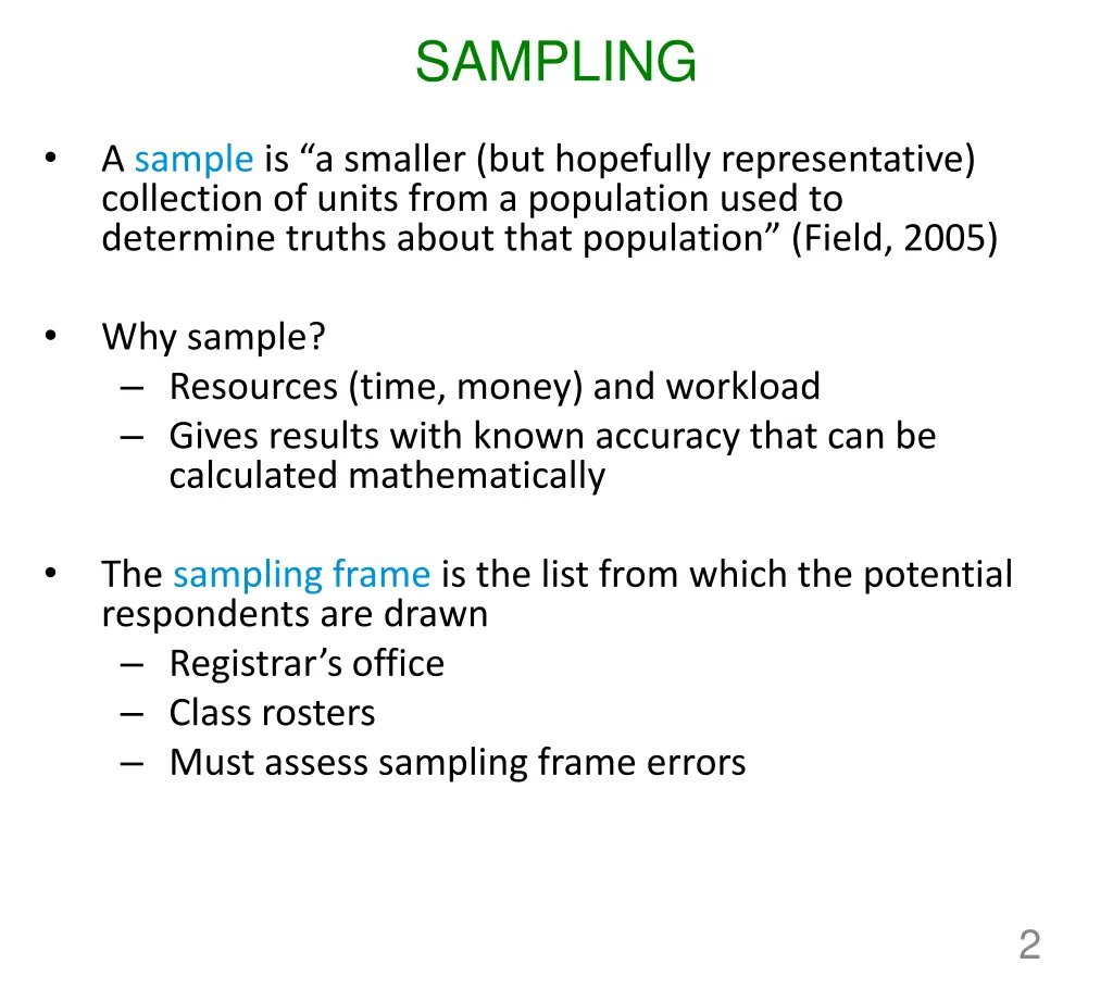 sampling