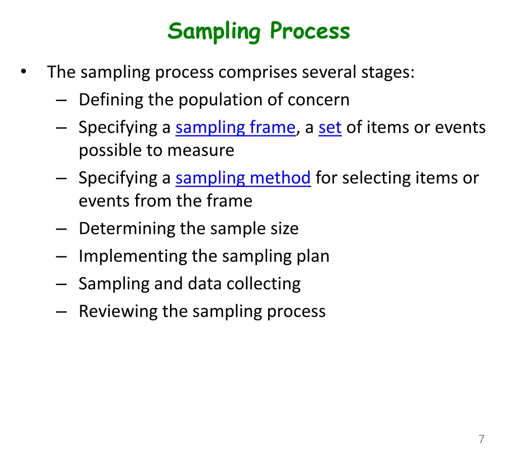 sampling process