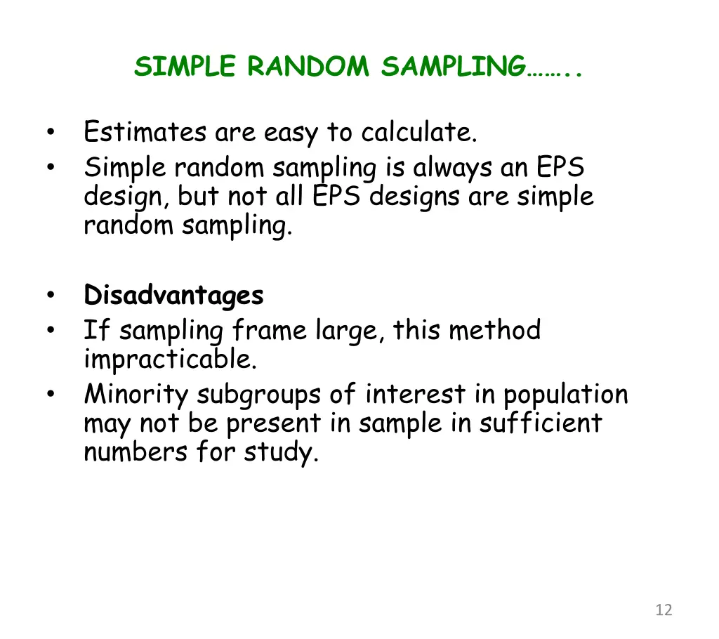 simple random sampling