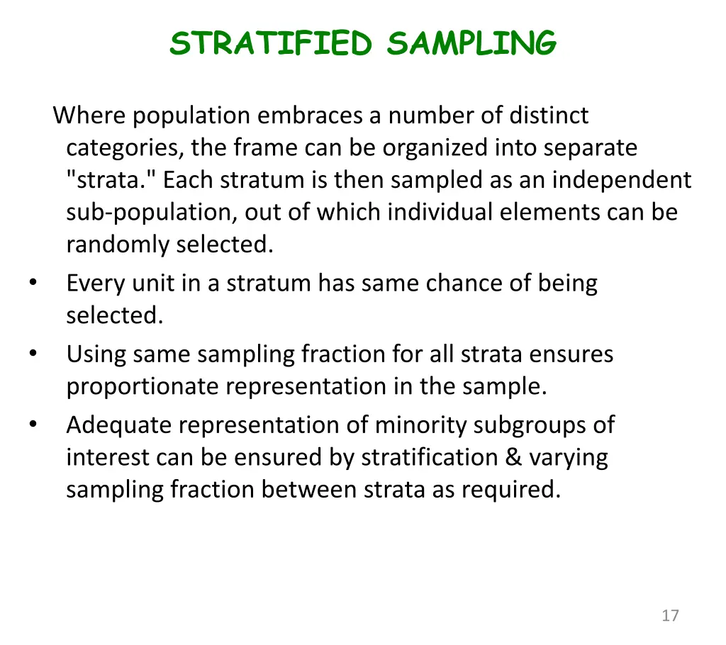 stratified sampling