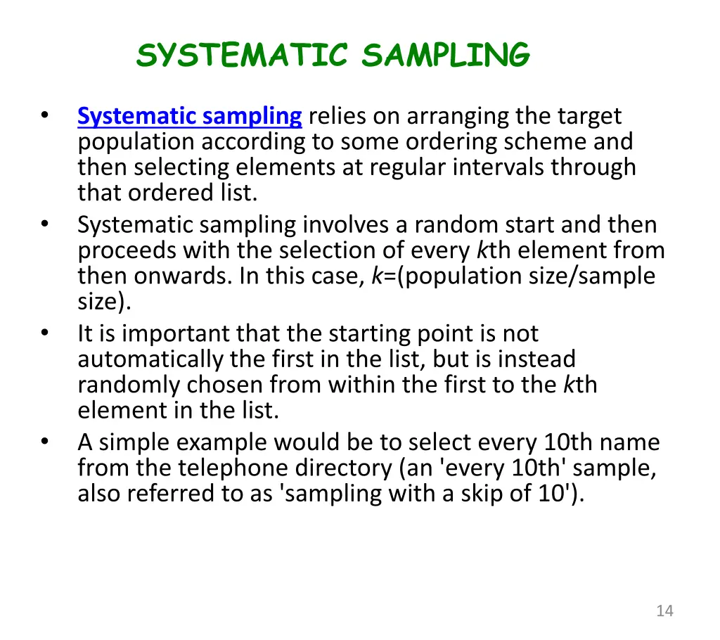 systematic sampling