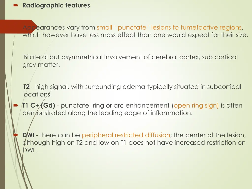 radiographic features
