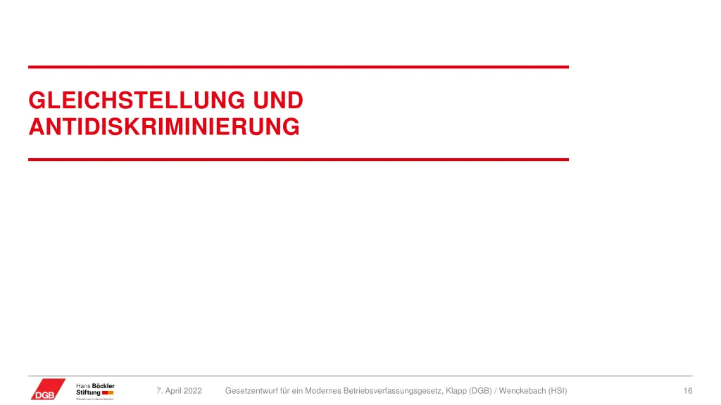 gleichstellung und antidiskriminierung