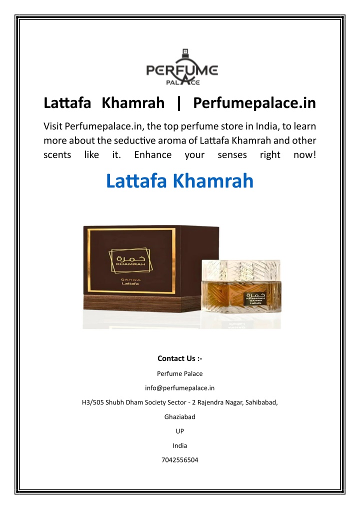 lattafa khamrah perfumepalace in