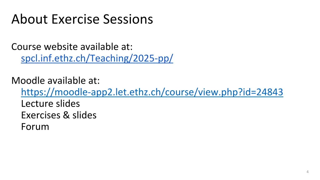 about exercise sessions