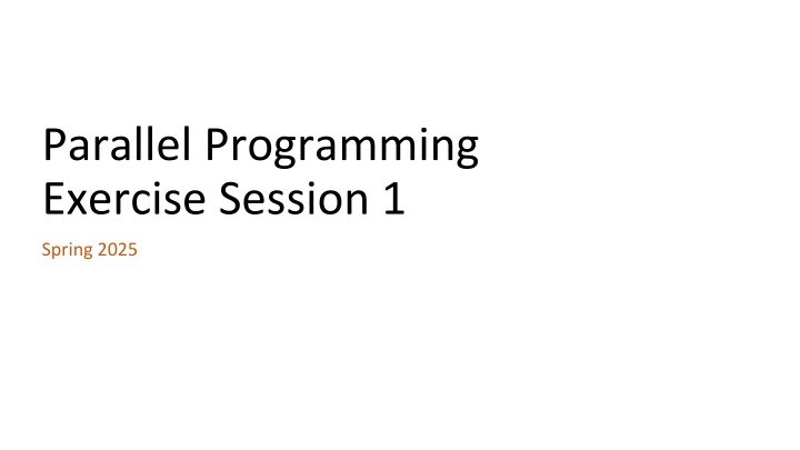 parallel programming exercise session 1