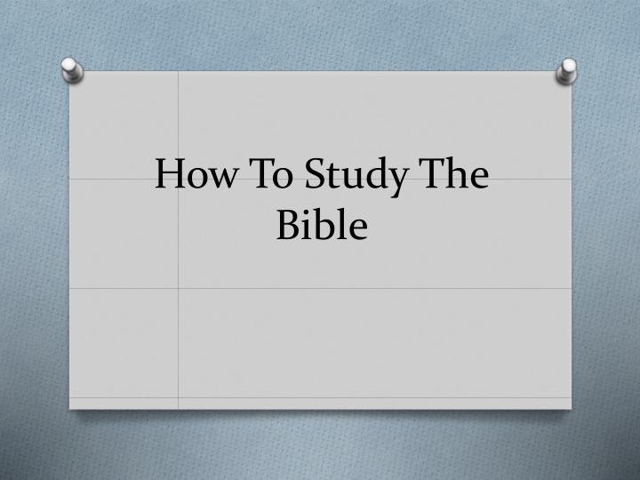 how to study the bible