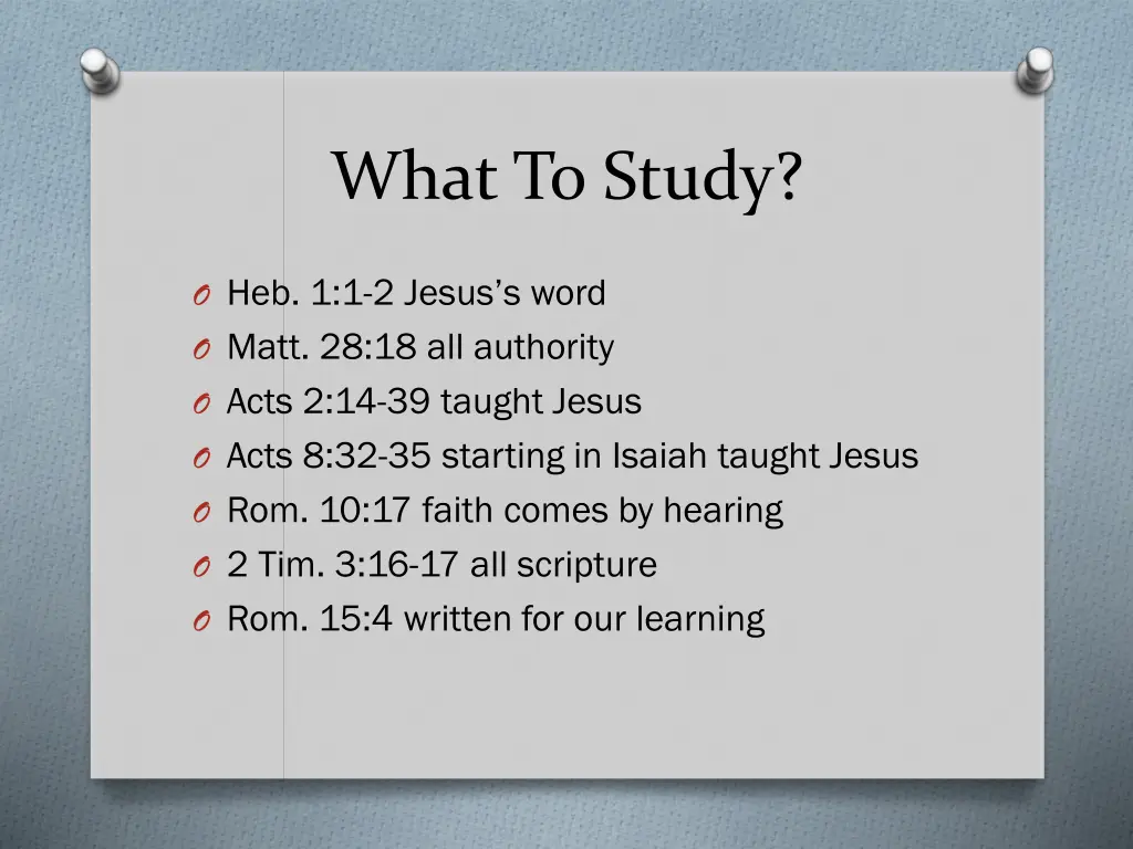 what to study