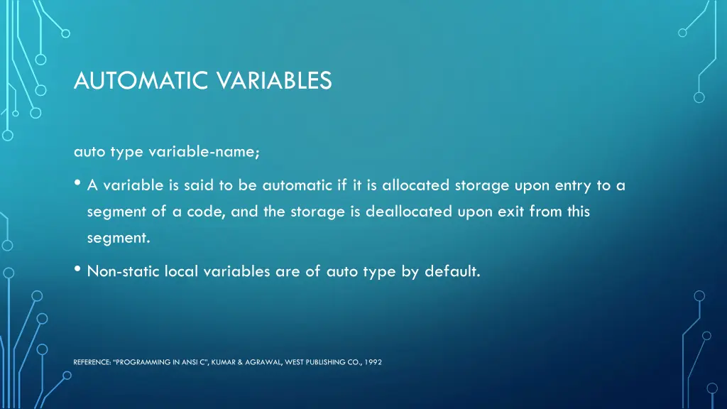 automatic variables