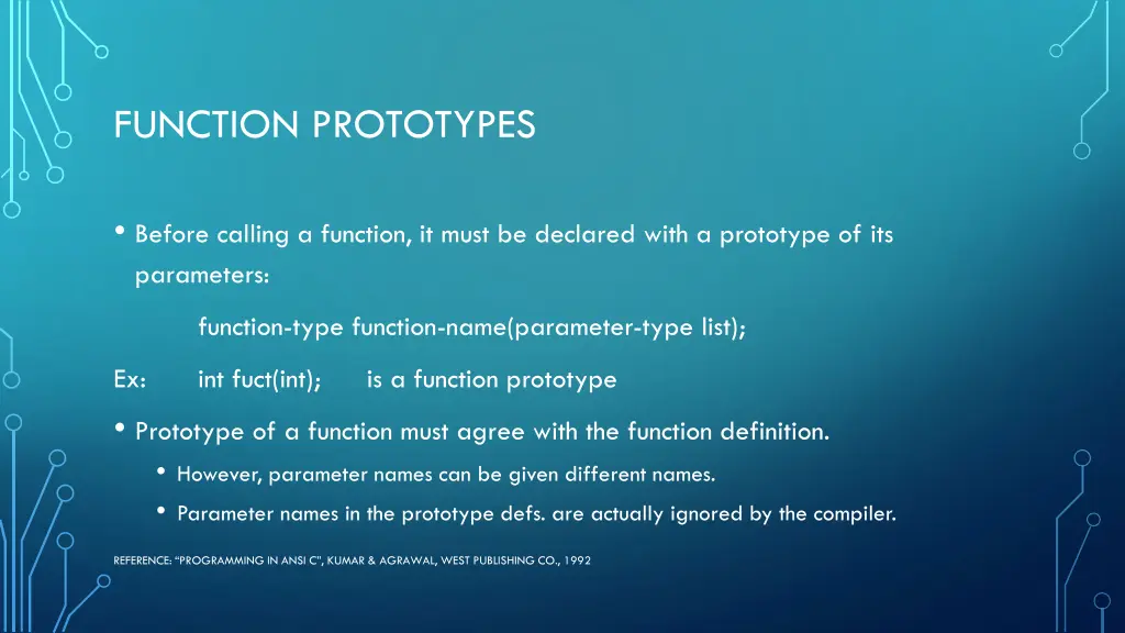 function prototypes