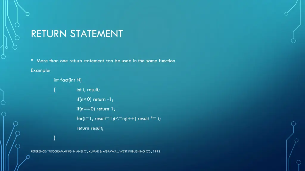 return statement 1