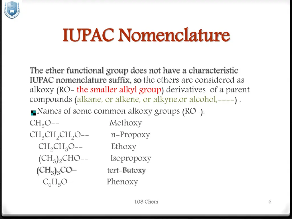 iupac nomenclature