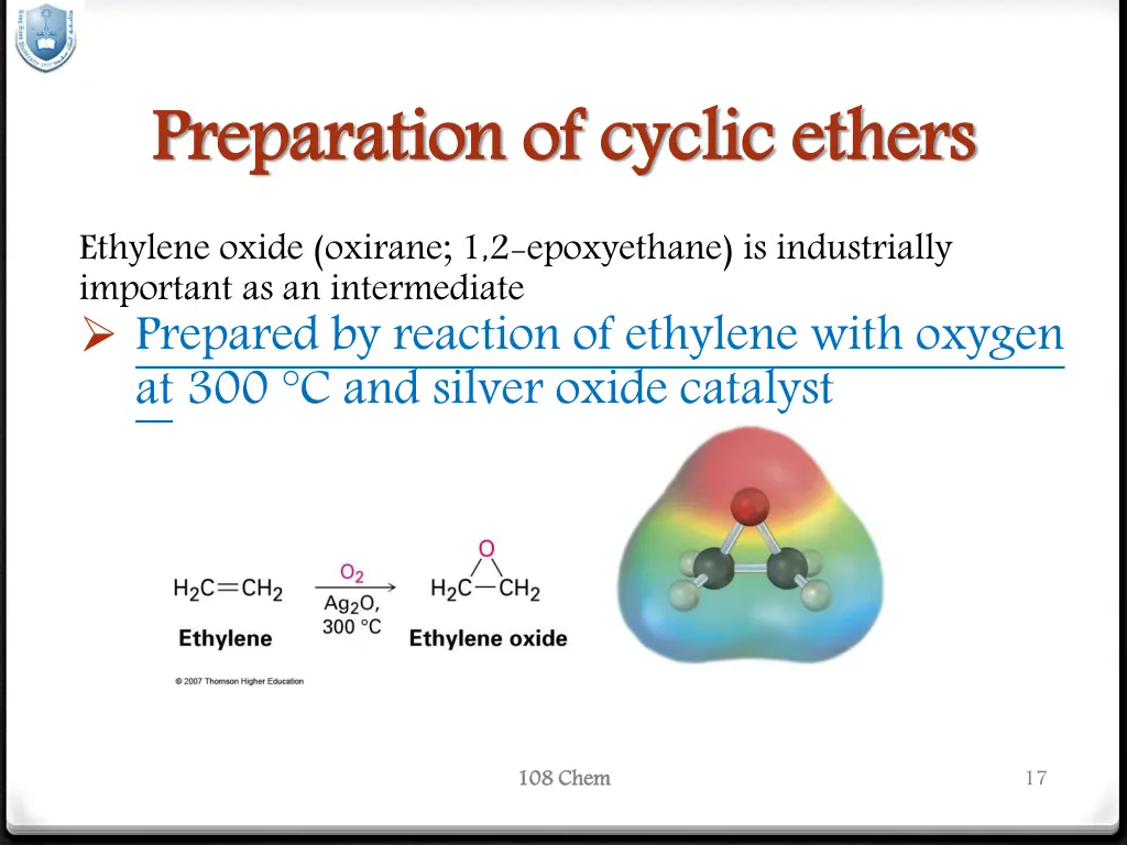 preparation of cyclic ethers