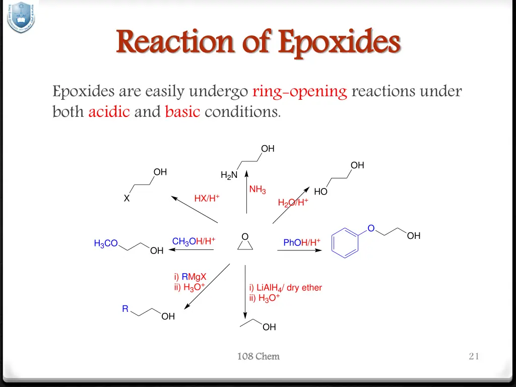 reaction of