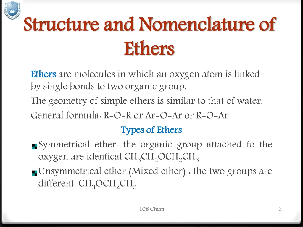 structure and nomenclature of ethers ethers