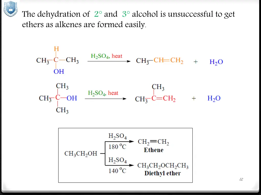 the dehydration of 2 and 3 alcohol