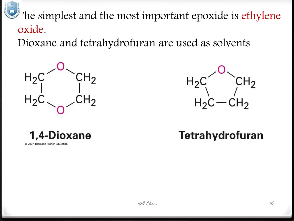 the simplest and the most important epoxide