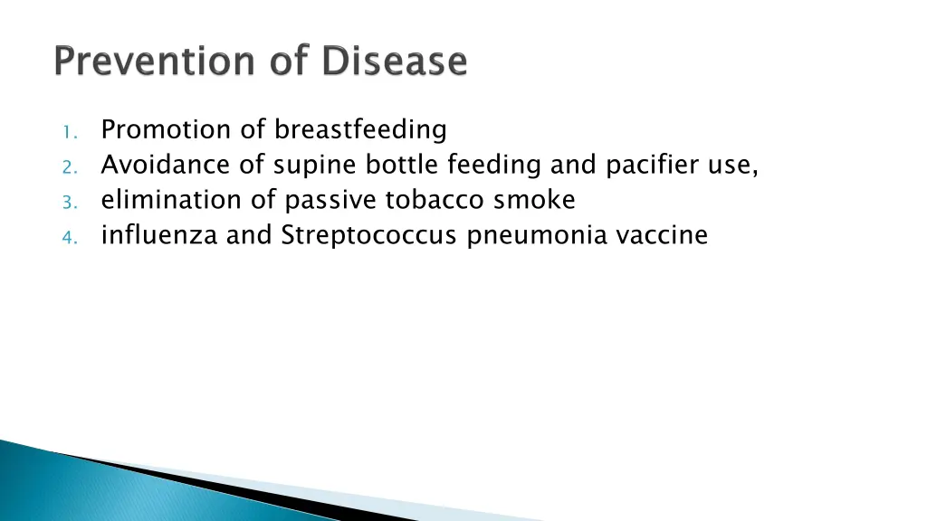 1 promotion of breastfeeding 2 avoidance