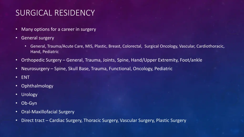 surgical residency