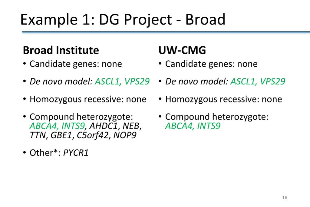 example 1 dg project broad 1