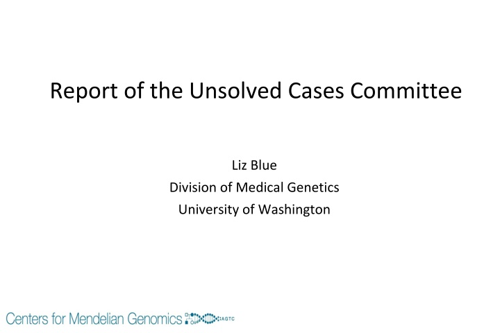 report of the unsolved cases committee