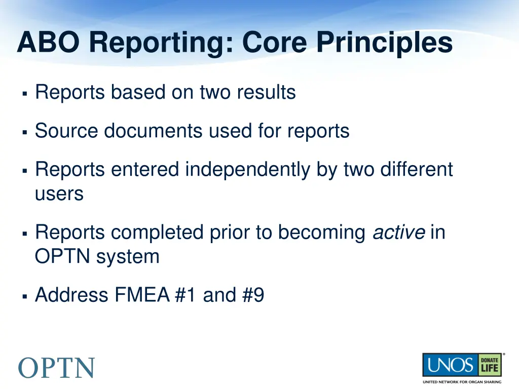 abo reporting core principles