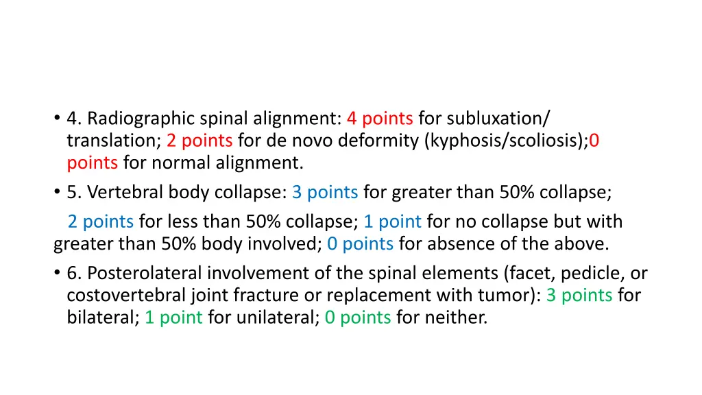 4 radiographic spinal alignment 4 points