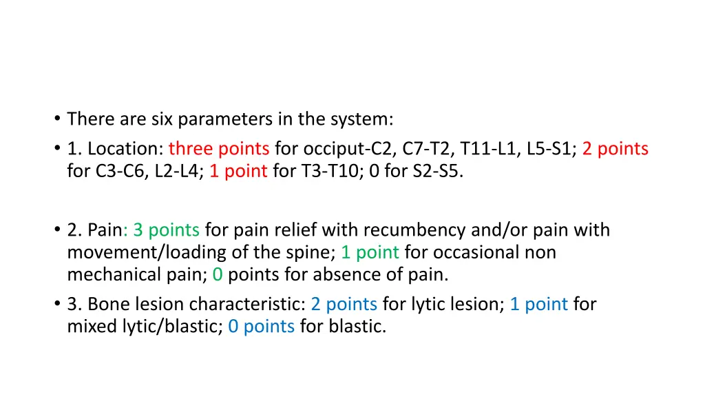 there are six parameters in the system 1 location
