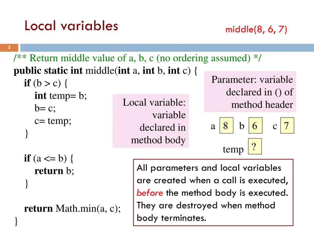 local variables