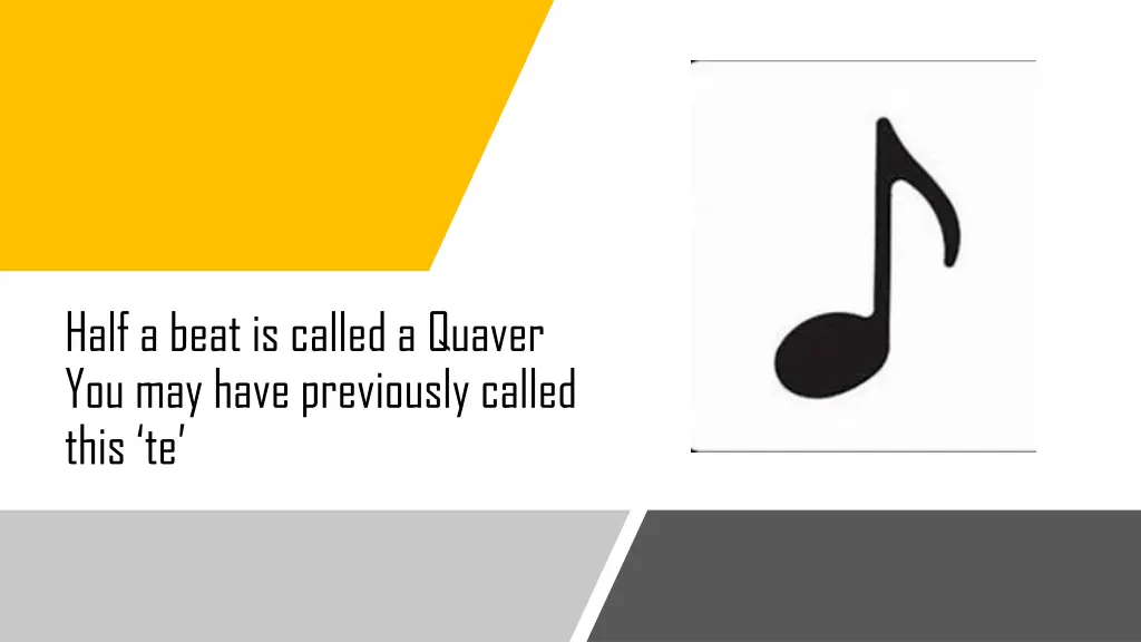 half a beat is called a quaver you may have