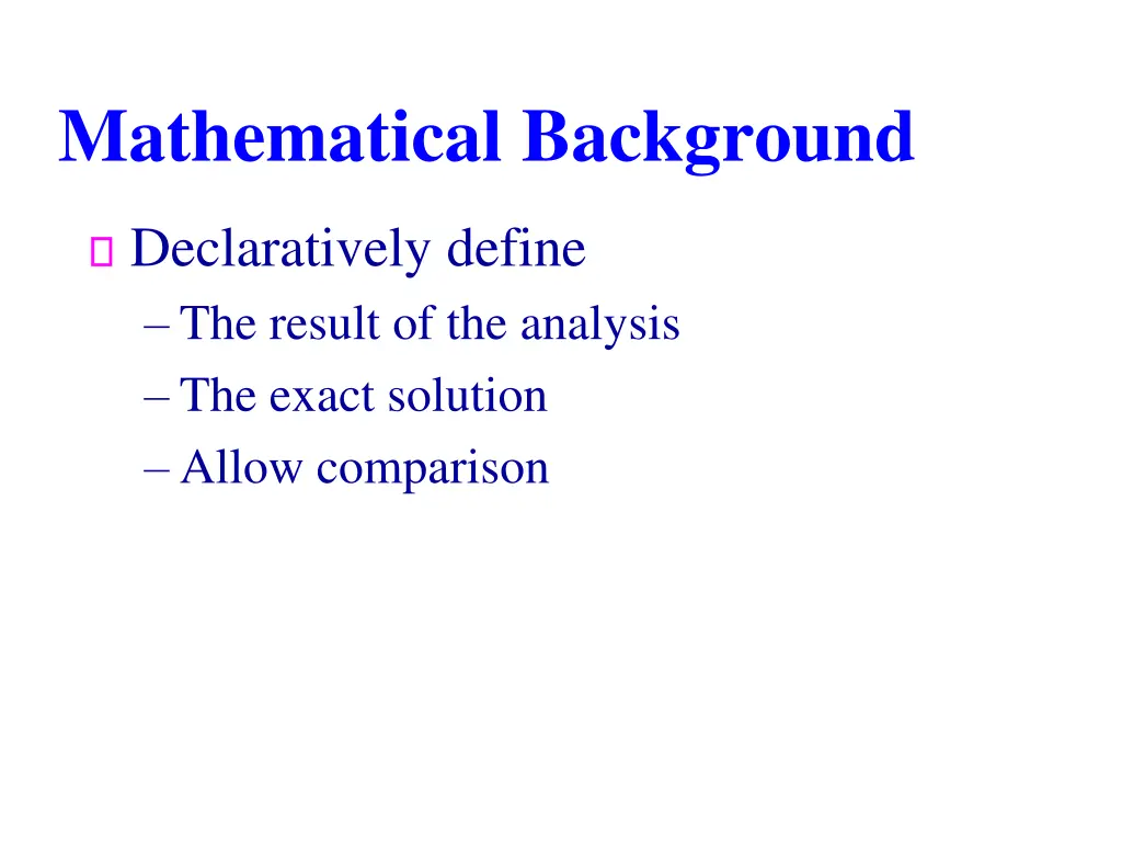mathematical background