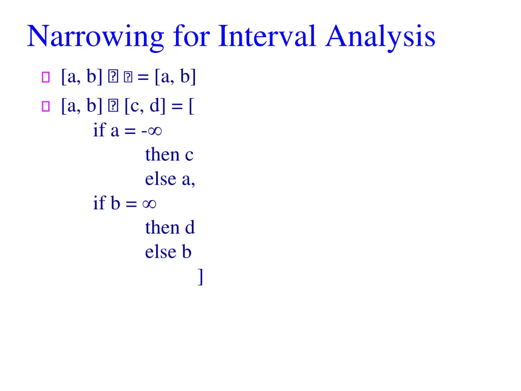 narrowing for interval analysis