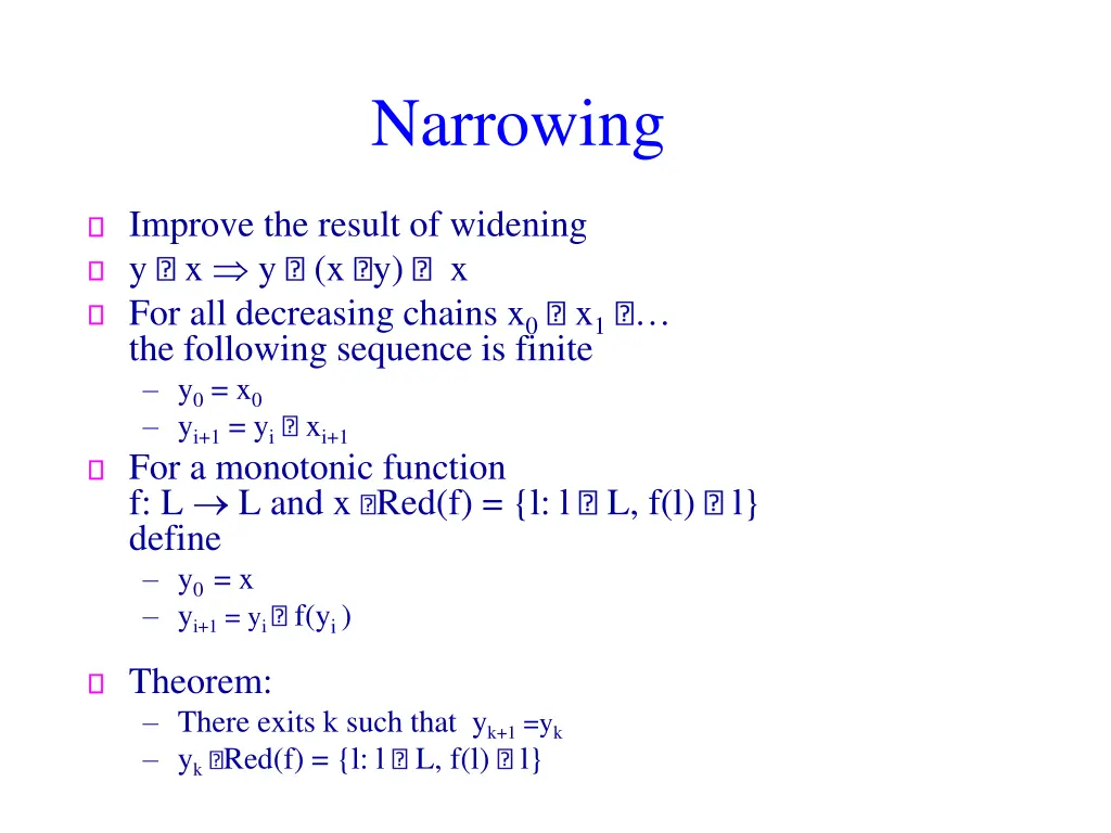 narrowing