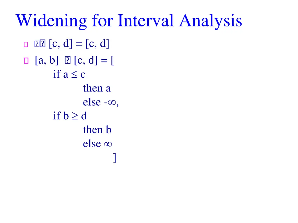 widening for interval analysis