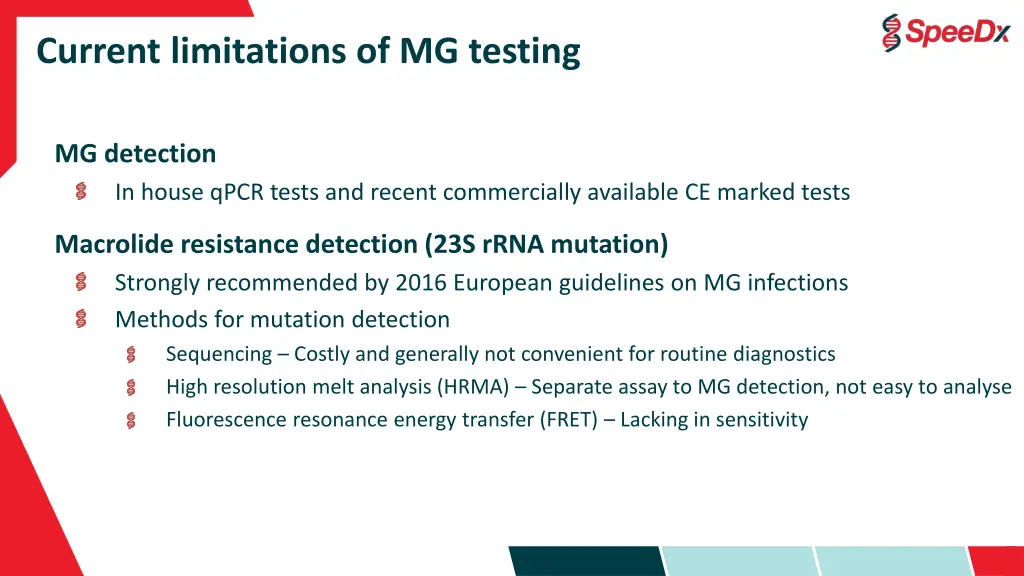 current limitations of mg testing