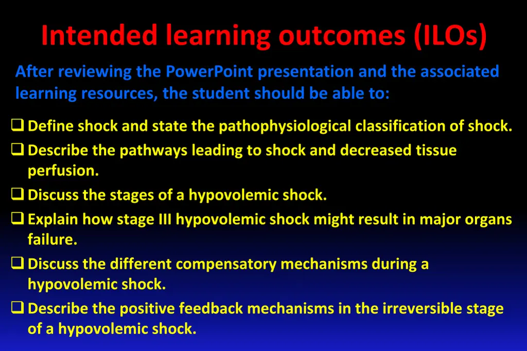 intended learning outcomes ilos 1