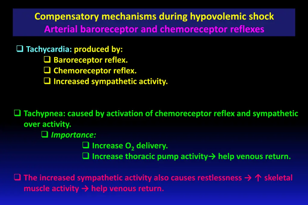 tachycardia produced by baroreceptor reflex