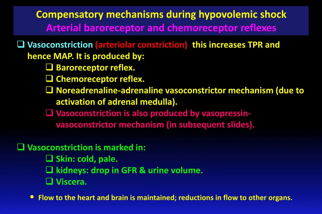 vasoconstriction arteriolar constriction this