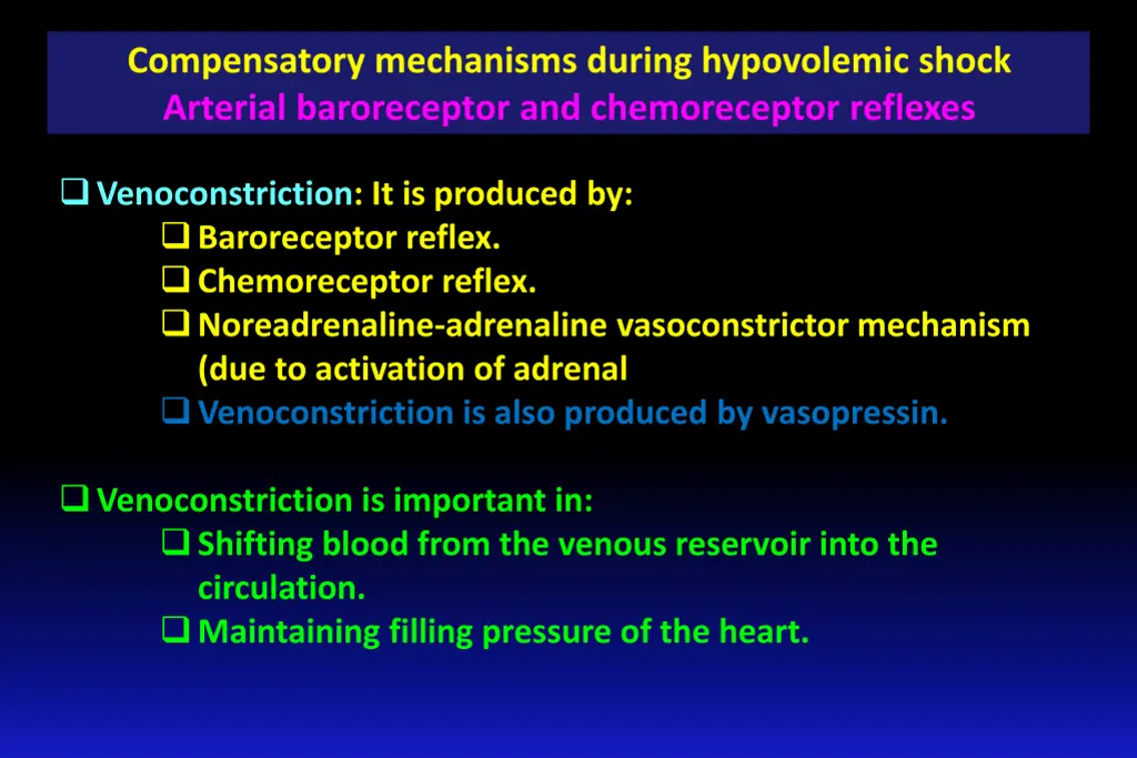 venoconstriction it is produced by baroreceptor