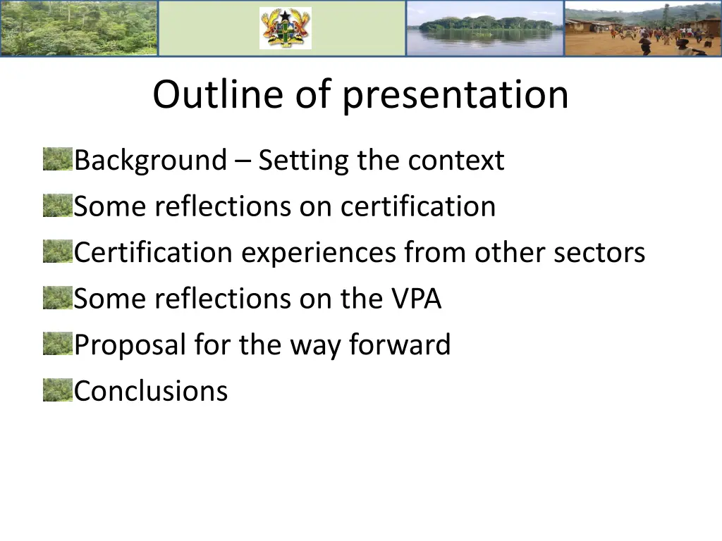 outline of presentation