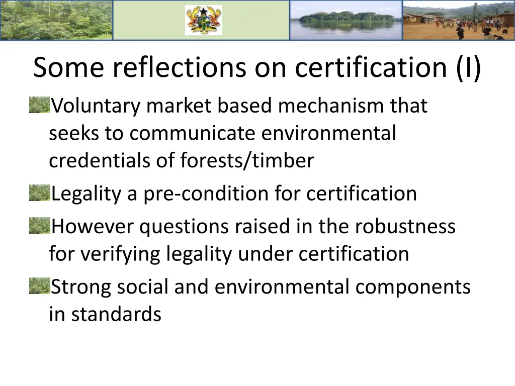 some reflections on certification i voluntary