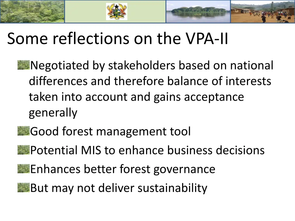 some reflections on the vpa ii
