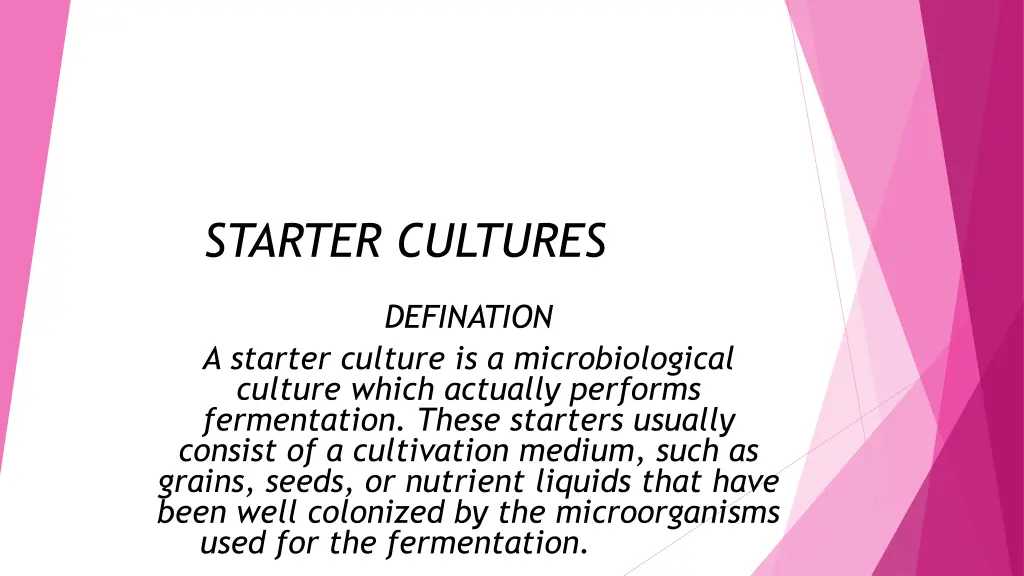 starter cultures