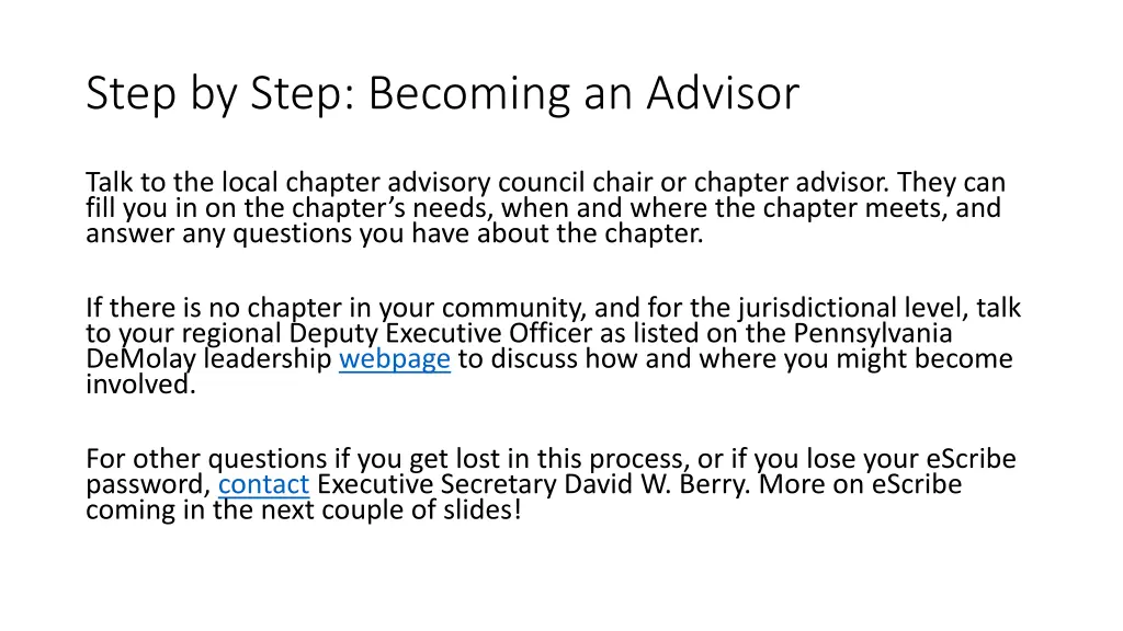 step by step becoming an advisor