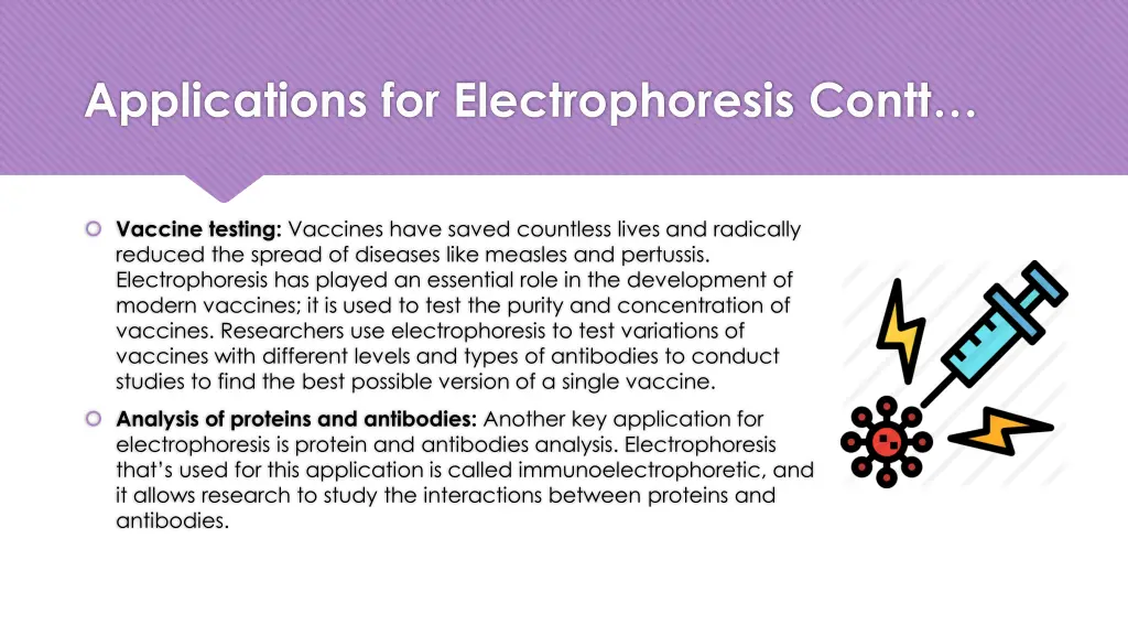applications for electrophoresis contt