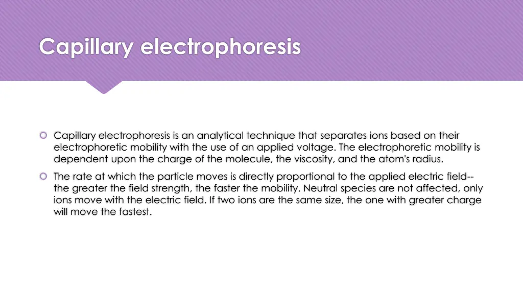 capillary electrophoresis