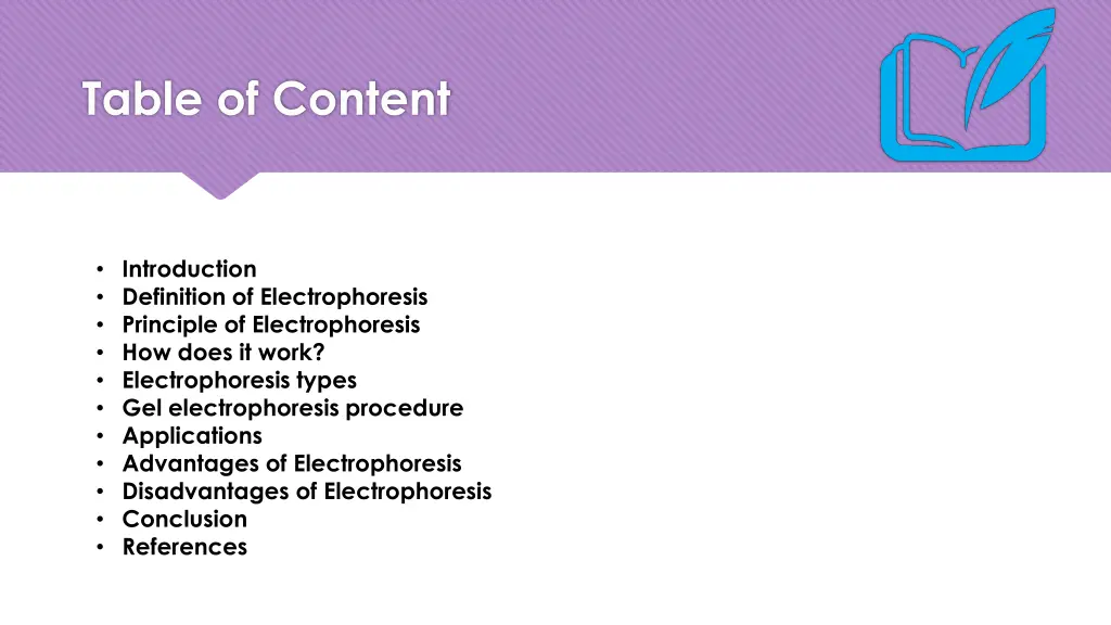 table of content