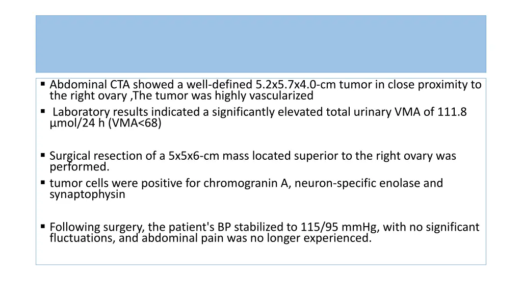 abdominal cta showed a well defined