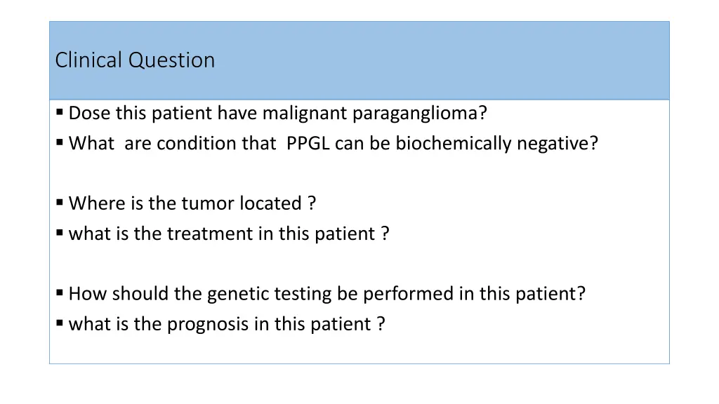 clinical question